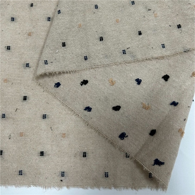 plain colored cotton-linen jacquard fabric