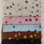 irregular dots print pleated plaid chiffon fabric