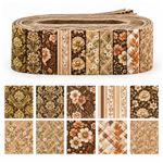 brown flower series polyester cotton sliced fabric set (10 styles/set,each size:6.3*50cm)