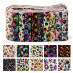 colorful skull series polyester cotton sliced fabric set (10 styles/set,each size:6.3*50cm)
