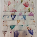 flower print pleated plaid chiffon fabric