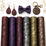 bump texture flower rubbing faux leather set (6 pcs/set)