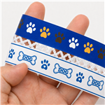 32mm dog footprint series satin center single color moon ribbon