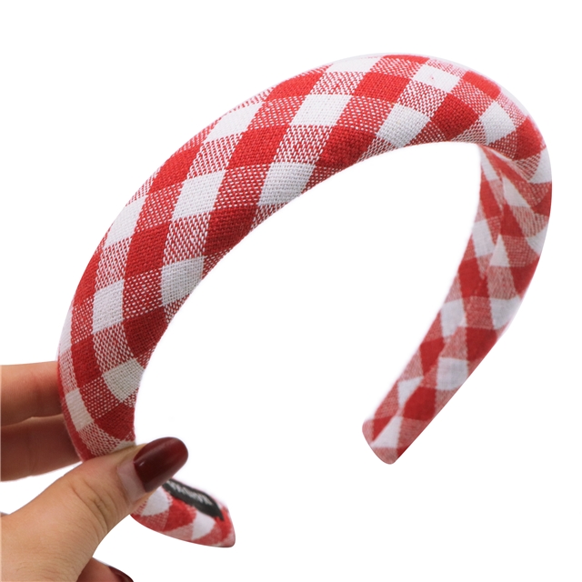plaid high cranial hairband