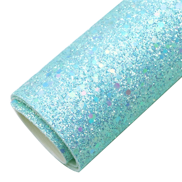 synthetic leather chunky glitter big small sequins mixed faux leather 20*33cm(7.9*13