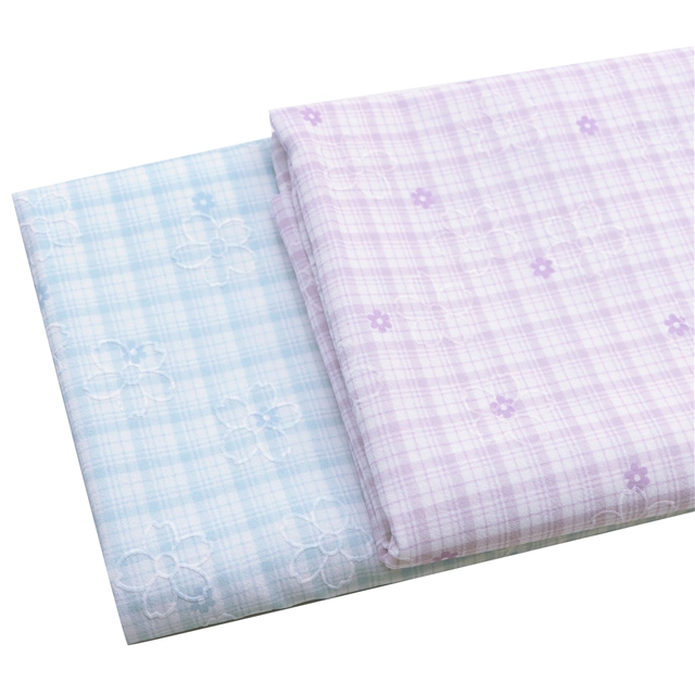 offset printing flower grid polyester fabric