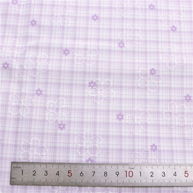 offset printing flower grid polyester fabric