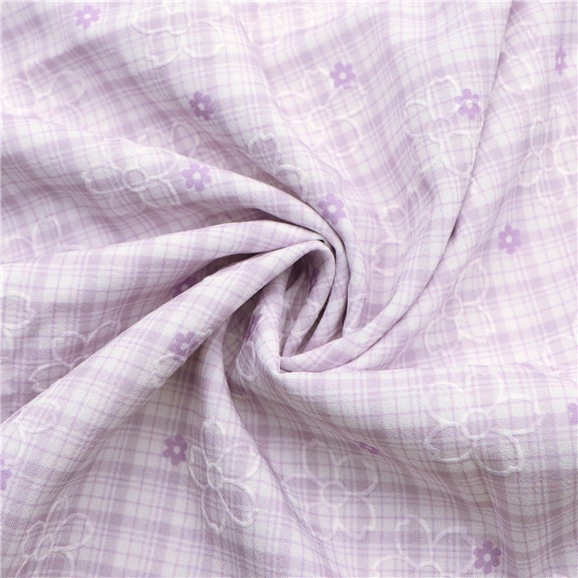 offset printing flower grid polyester fabric