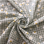 daisy plaid printed chiffon fabric