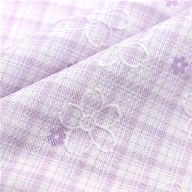 offset printing flower grid polyester fabric