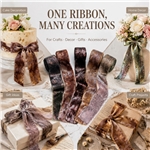 4cm hot stamping and dyeing oil painting style hand-shredded burr ribbon (5yard/roll)