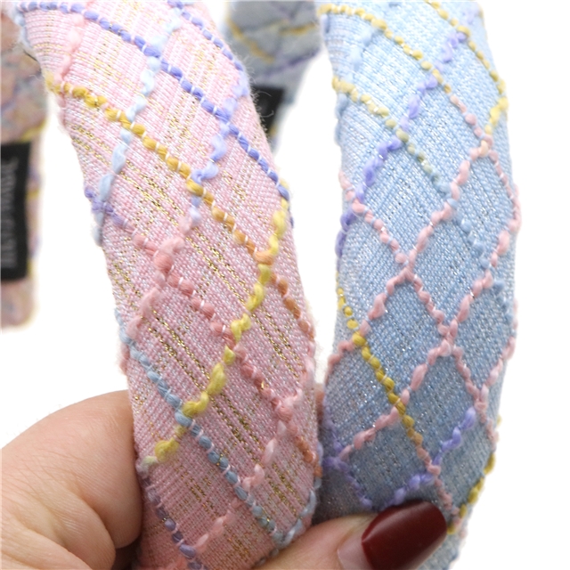 weaving plaid small fragrant high cranial hairband