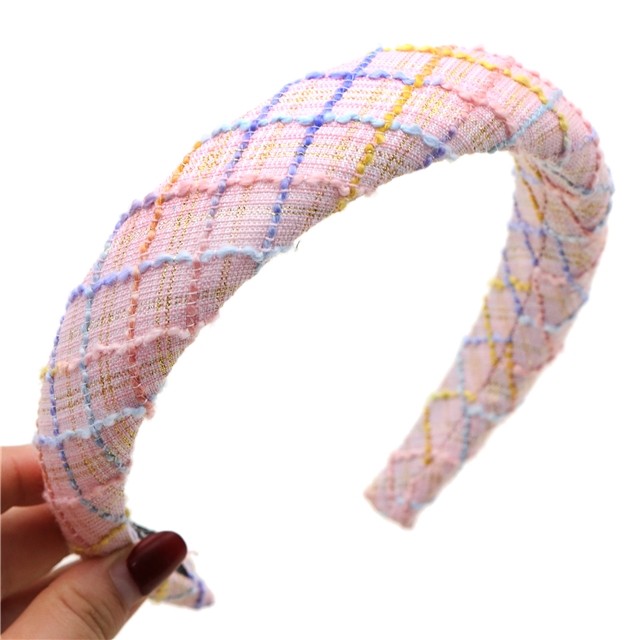 weaving plaid small fragrant high cranial hairband