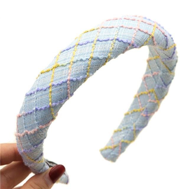 weaving plaid small fragrant high cranial hairband
