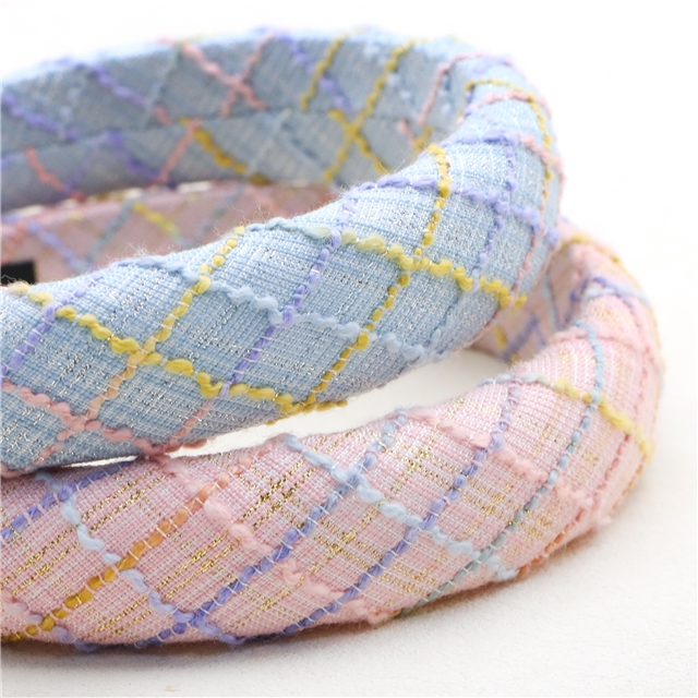 weaving plaid small fragrant high cranial hairband