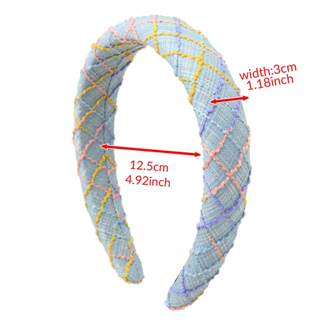 weaving plaid small fragrant high cranial hairband