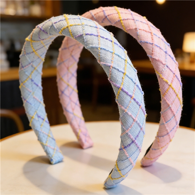 weaving plaid small fragrant high cranial hairband