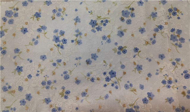 glitter flower printed lace fabric