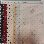 glitter offset butterfly printed heart pleated polyester fabric