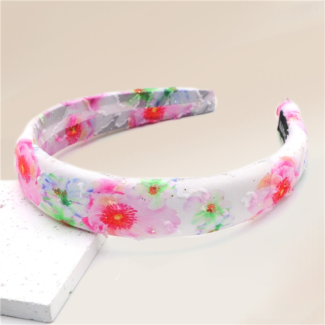 sequins flower cutting chiffon high cranial hairband