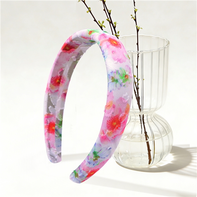 sequins flower cutting chiffon high cranial hairband