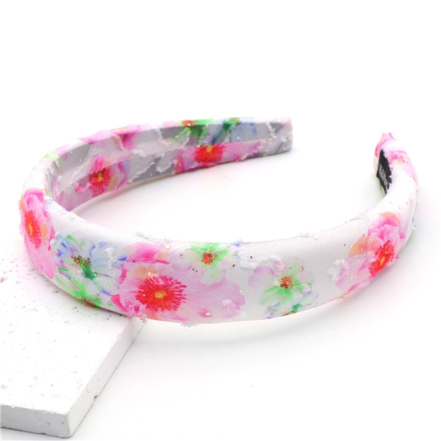 sequins flower cutting chiffon high cranial hairband