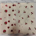 fruit heart bow printed chiffon fabric
