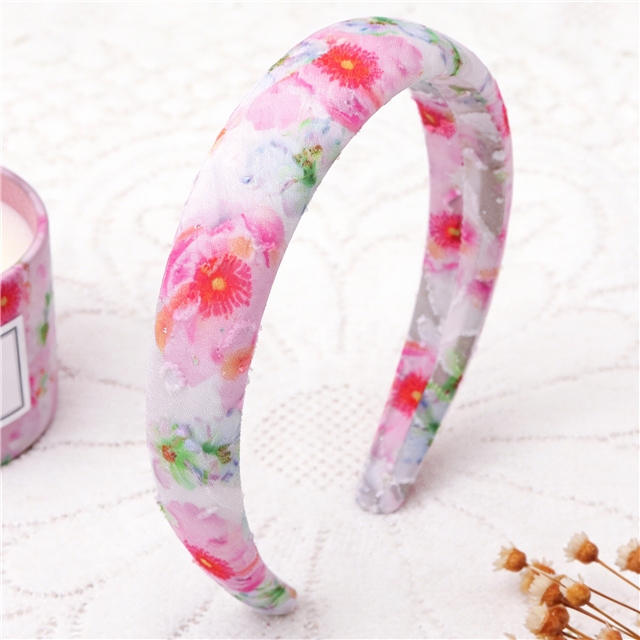 sequins flower cutting chiffon high cranial hairband