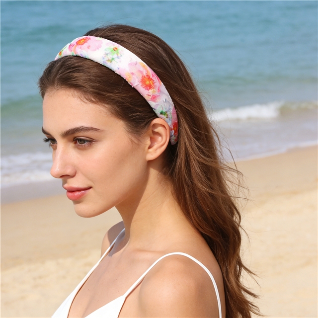 sequins flower cutting chiffon high cranial hairband