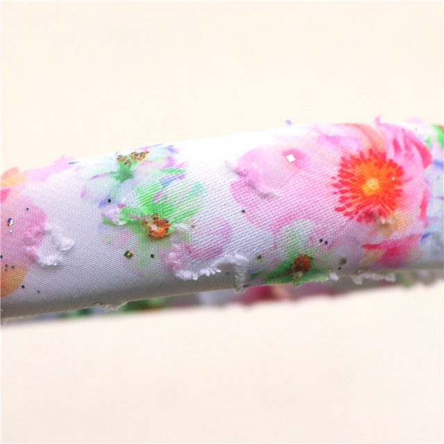 sequins flower cutting chiffon high cranial hairband