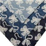 sequin embroidered bowknot denim fabric