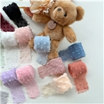 4cm chiffon three-dimensional wool ball jacquard hand-shredded burr ribbon (5yard/roll)