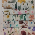 leaf flower print pleated plaid chiffon fabric