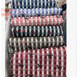 bow checkered printed polyester fabric