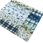 grid leaf series polyester cotton sliced fabric set (10 styles/set,each size:6.3*50cm)