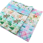 plaid flower series polyester cotton sliced fabric set (10 styles/set,each size:6.3*50cm)
