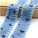 38mm velvet bow denim double-sided shell pattern moon ribbon