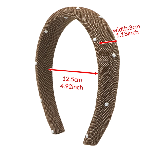 paste semi-circular bead checkered high cranial hairband