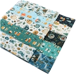 christmas animals series polyester cotton sliced fabric set (10 styles/set,each size:6.3*50cm)