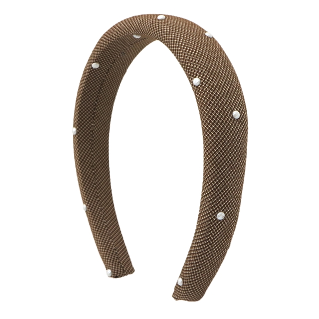 paste semi-circular bead checkered high cranial hairband