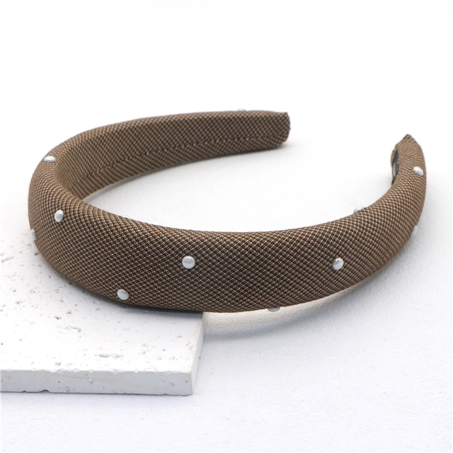 paste semi-circular bead checkered high cranial hairband