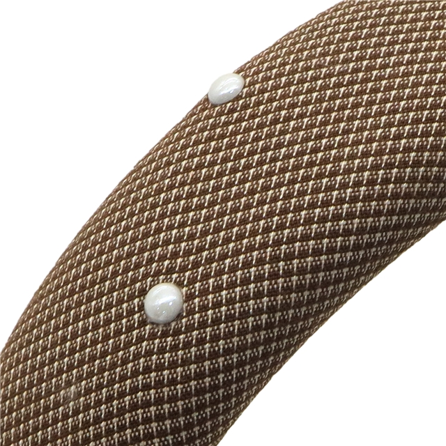 paste semi-circular bead checkered high cranial hairband