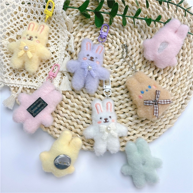 fabric cute rabbit filling cotton plush accessories brooch