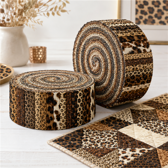 leopard series sliced fabric set (10 styles/set,each size:6.3*50cm(2-1/2*19.7