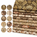 brown flower series polyester cotton sliced fabric set (10 pcs/set)