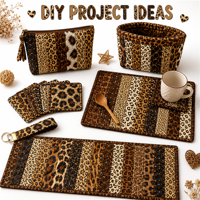 leopard series sliced fabric set (10 styles/set,each size:6.3*50cm(2-1/2*19.7