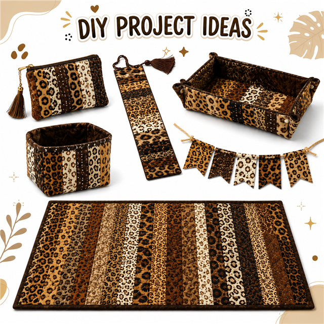 leopard series sliced fabric set (10 styles/set,each size:6.3*50cm(2-1/2*19.7