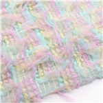 three dimensional jacquard tassel hook embroidery mesh fabric