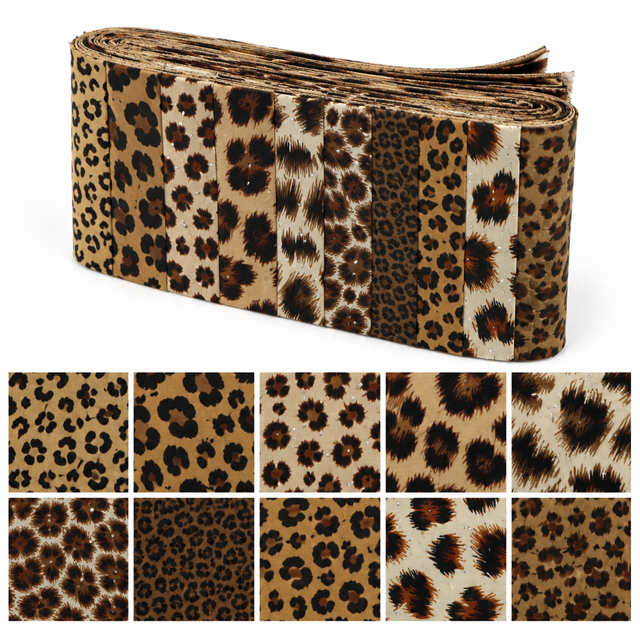 leopard series sliced fabric set (10 styles/set,each size:6.3*50cm(2-1/2*19.7