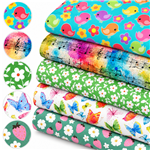 flower bird butterfly series polyester cotton fabric set (5 pcs/set)